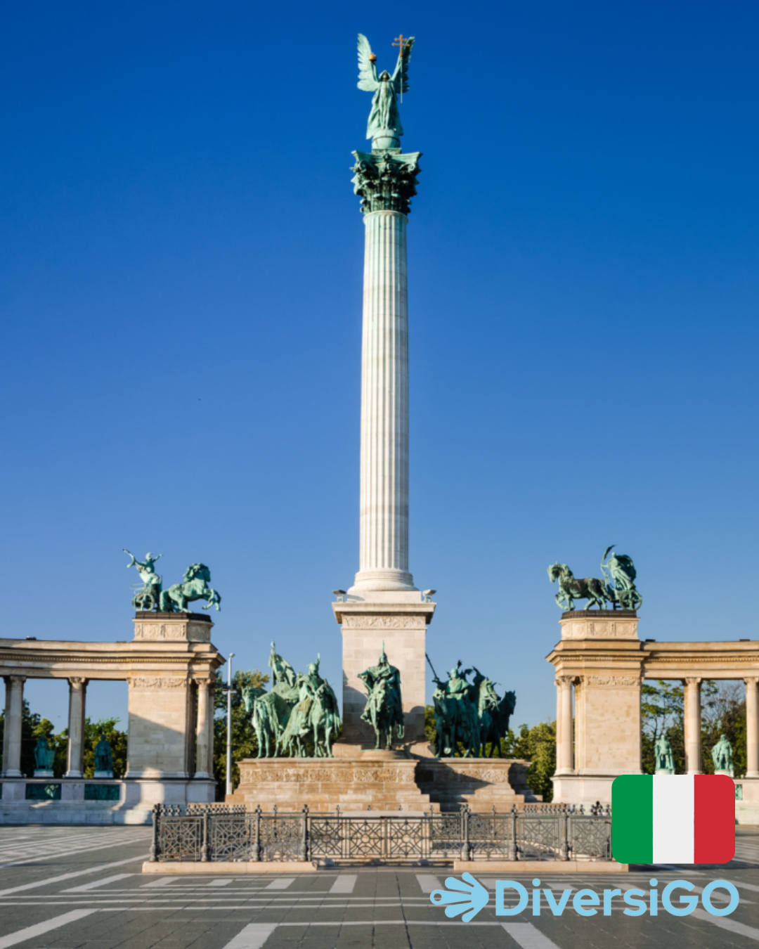 Il Monumento del Millennio in Piazza degli Eroi.